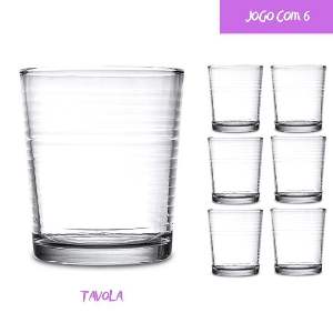 COPO VIDRO C/6 TAVOLA 400ML TRANSP 7043